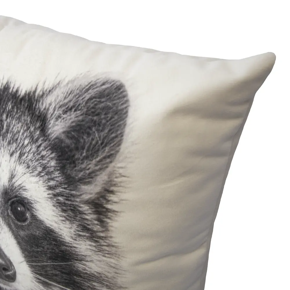 Декоративная подушка Seasons Енот 40x40 см бархат цвет черно-белый STLM-2126039 - Вид №3