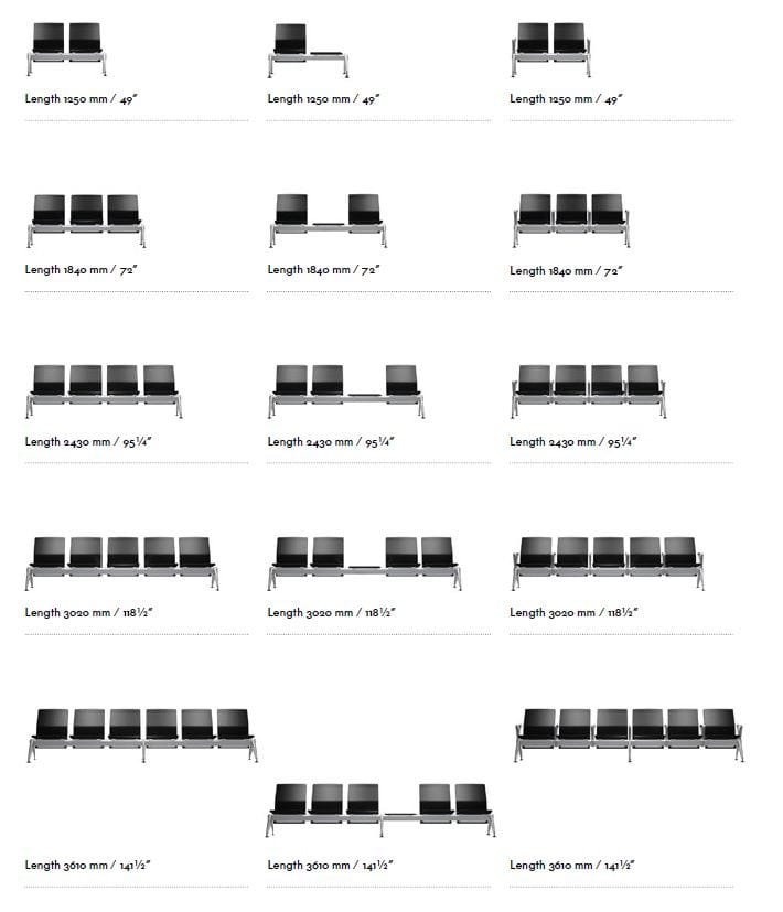 Сиденье на штанге с перфорированными стальными подлокотниками VITRA AIRLINE ARCH-00091918 - Вид №4