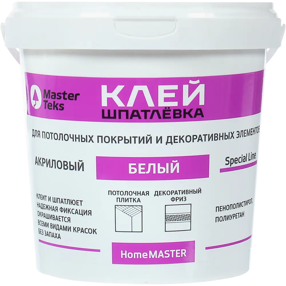 18725165 Клей-шпатлевка акриловый MasterTeks белый 1.7 кг STLM-0012219