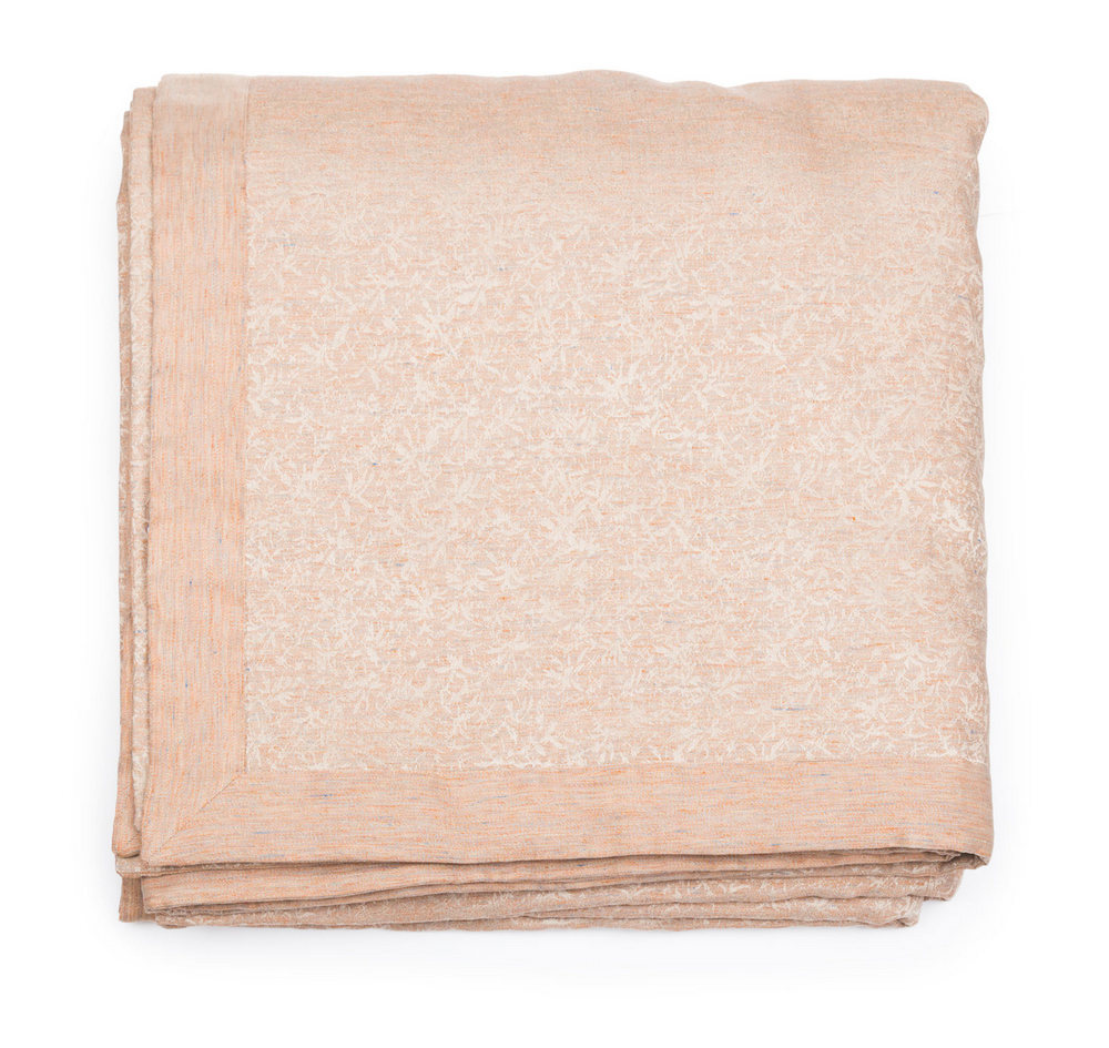 LEI_268_174_39_250 Покрывало с кантом , медный, 250/260, лен жаккард LEITNER Santreyd 