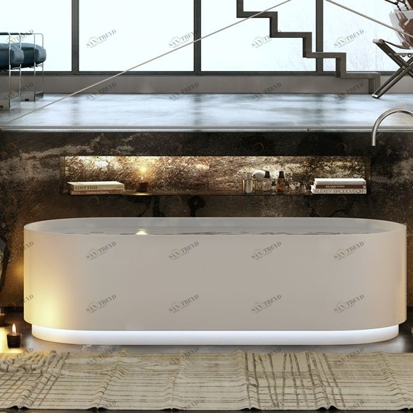 Design Ванна из Corian 1800x800x500 Circle Led белая MOMA Design PRV3C1800