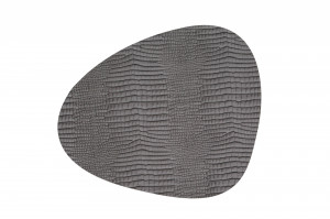 98287 CROCO silver-black подстановочная салфетка фигурная 37x44 см, толщина 2мм;LIND DNA
