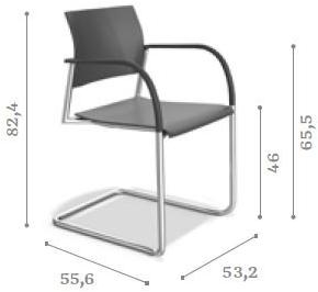 Casala Штабелируемый консольный стул с обивкой Cooper 2228/10 - Вид №4