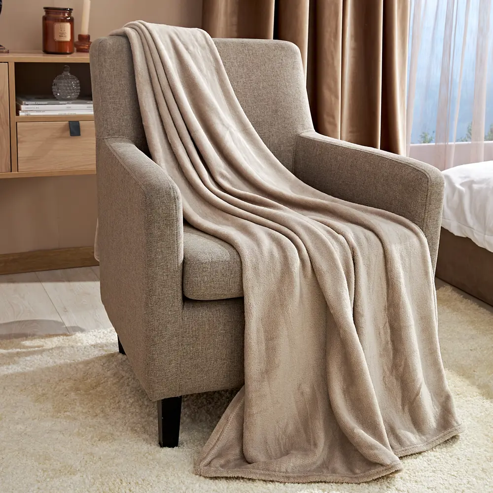 Плед First 140x200 см микрофибра цвет капучино СТОЛИЦА ТЕКСТИЛЯ STLM-2197831 - Вид №3