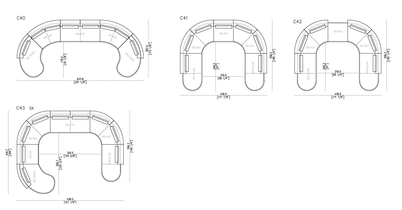 Секционный диван из изогнутой ткани Sicis Botero ARCH-00153012 - Вид №7