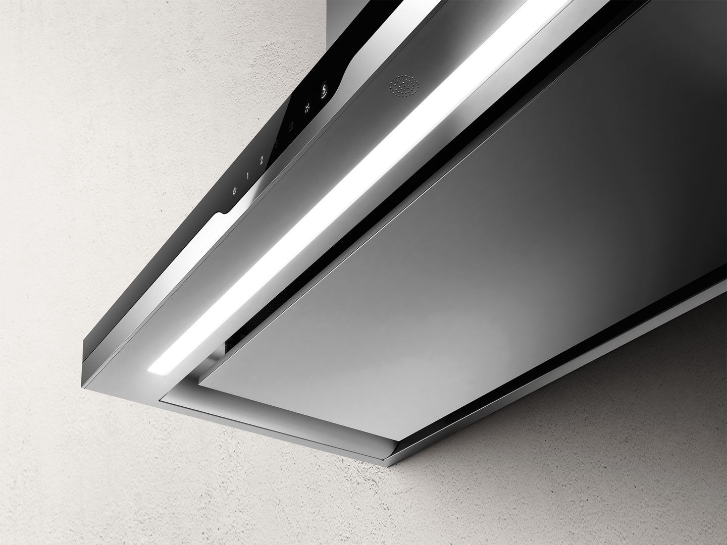 METEORITE IX/A/90-PRF0120968 Вытяжка / .techne.т-образная, 90см, 1200м3, сенсорное управление+пульт ду(опция), no-drops, нержавеющая сталь+черное стекло Elica  - Вид №2