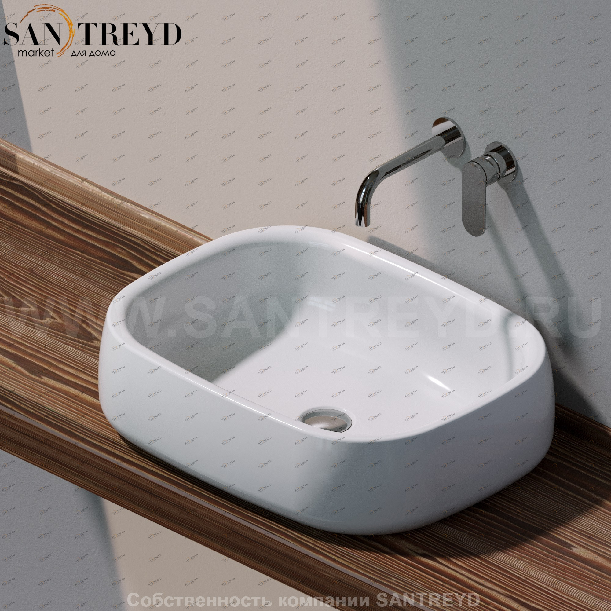 BN60A9016 Накладная раковина на столешницу  прямоугольная Ceramica Flaminia Bonola