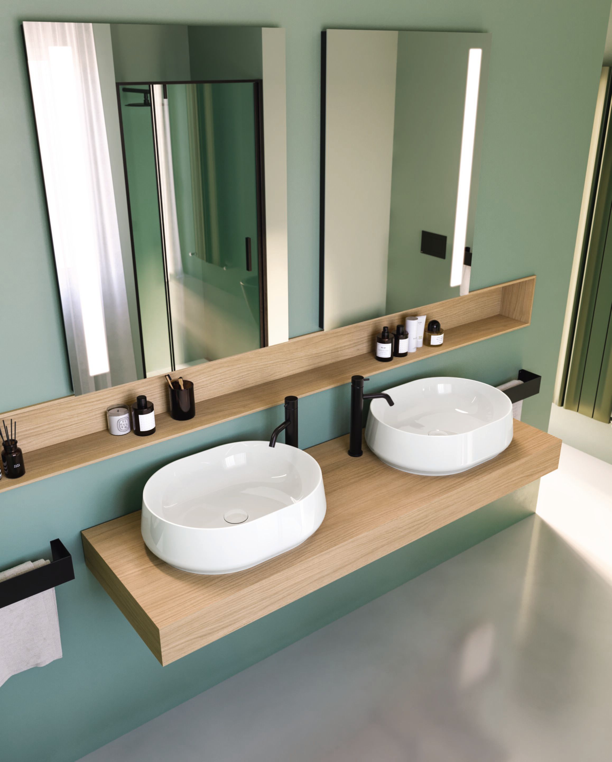 Керамическая столешница овальная раковина COLAVENE чаши ARCH-00026625 - Вид №1