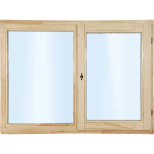 Окно деревянное двустворчатое сосна 860x1170 мм (ВxШ) однокамерный стеклопакет цвет натуральный