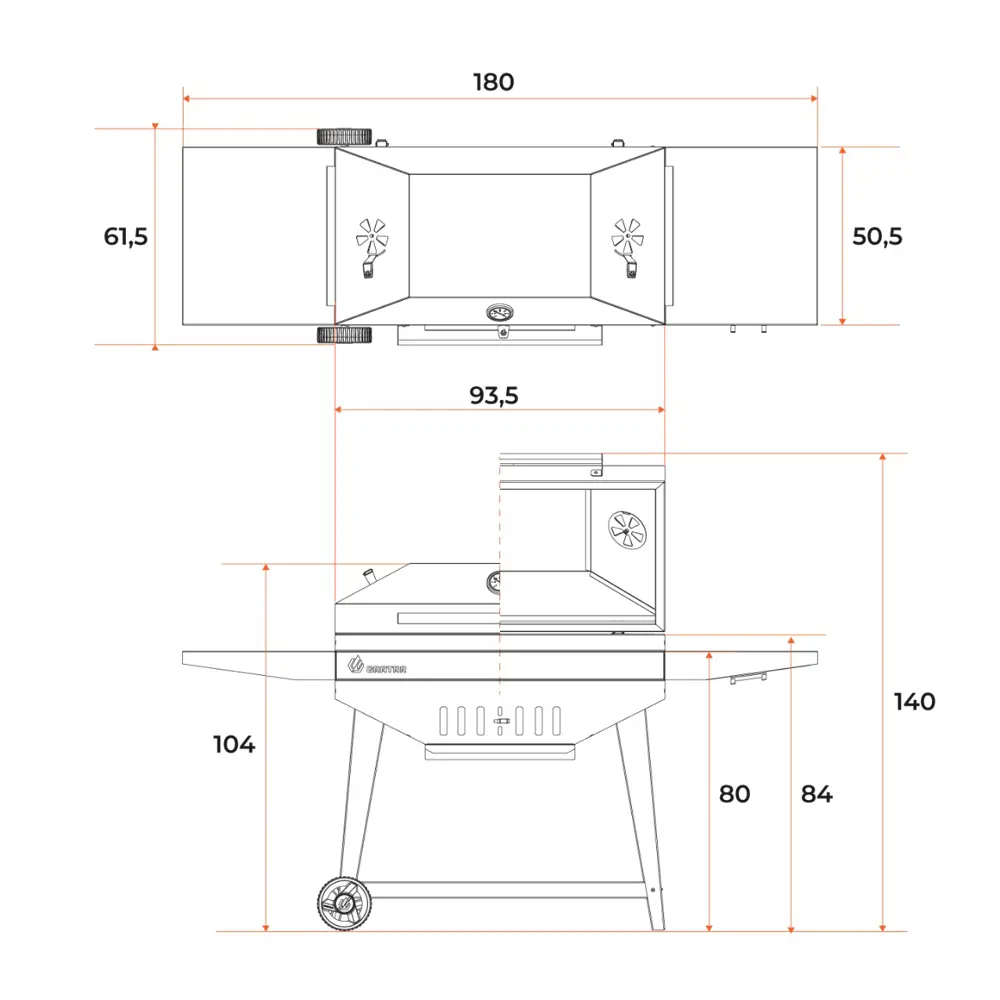 Гриль Gratar Master XL GM-880 сталь 84.5x180x139.5 см STLM-2126249 - Вид №23