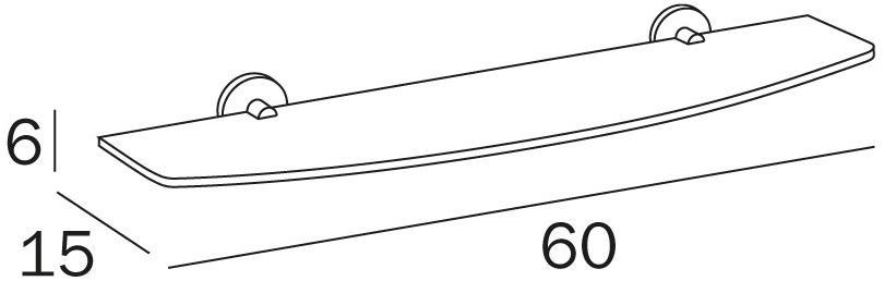 INDA® Хрустальная полка для ванной Inox A14090 - Вид №1