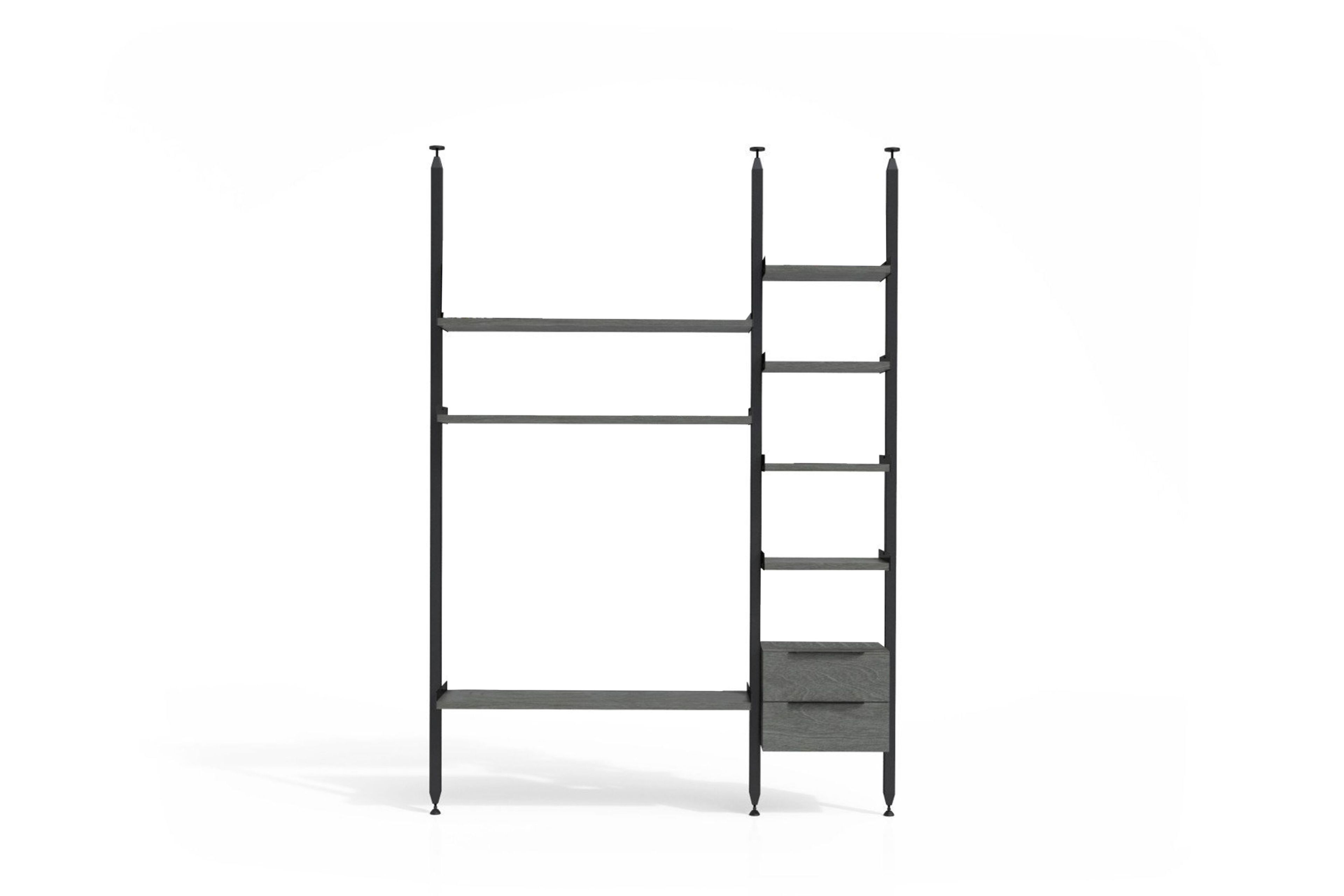 Книжный шкаф из алюминия и дерева с креплением пол-потолок ABLE MILLIE ARCH-00032538 - Вид №1