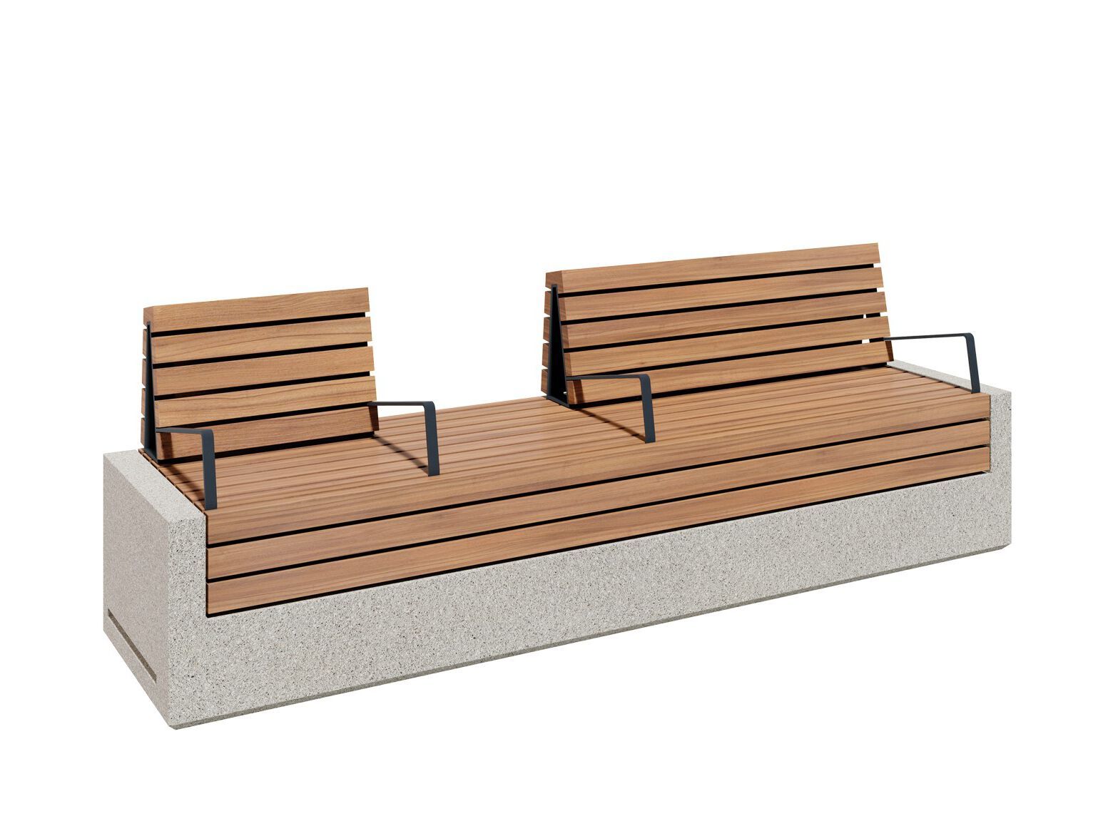 Бетонная скамья и ироко с подлокотниками amop Comporta ARCH-00106185 - Вид №5