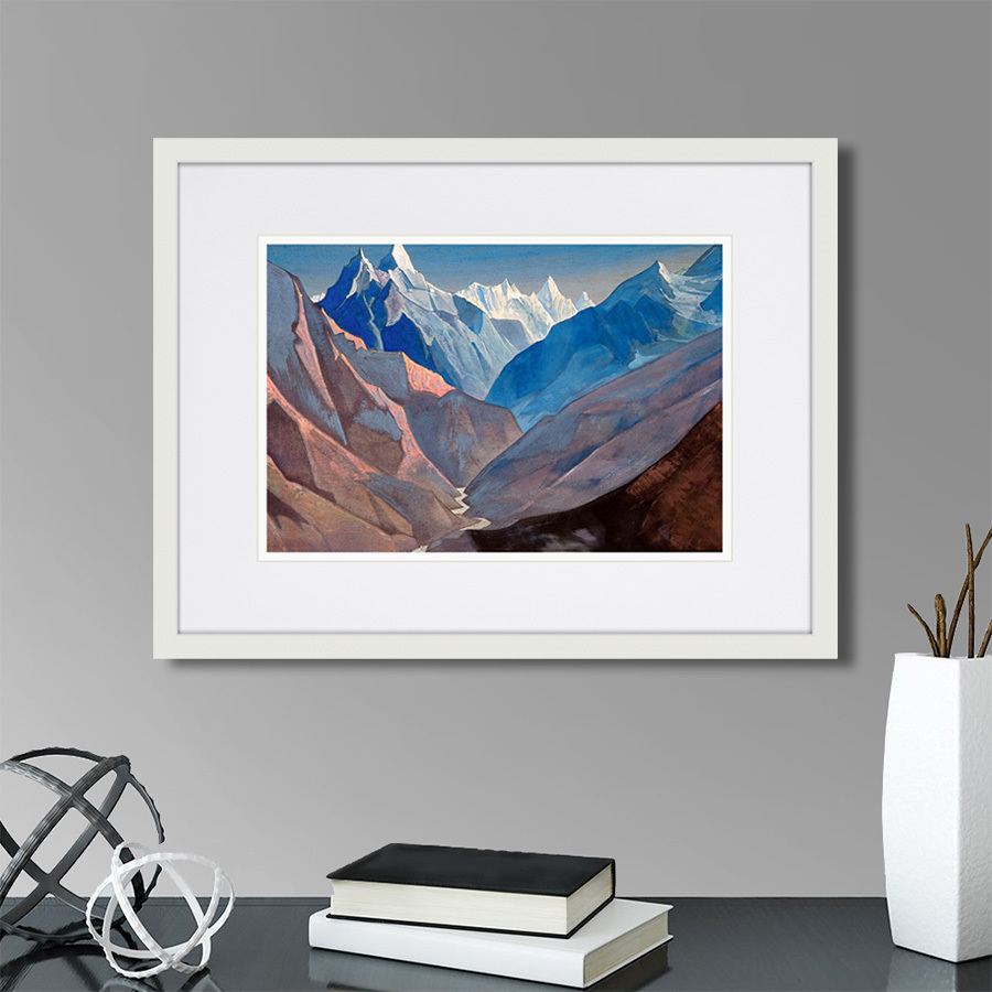 Картина в деревянной раме 42х32 см "Гора «М», 1931 г." КАРТИНЫ В КВАРТИРУ  264840 Белый;голубой;разноцветный  - Вид №5