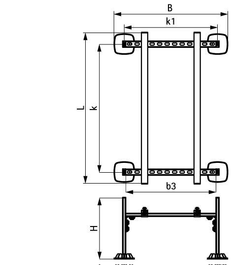 67685532 BIS Yeti® 130 Frame Set для монтажа лёгких конструкций на кровле walraven  - Вид №1