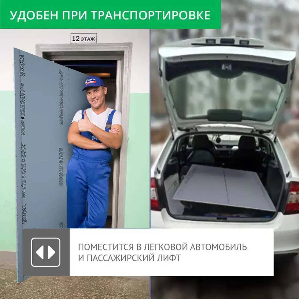 Vetonit Акустик Аква - влагостойкий гипсокартон с шумоизоляцией 87021984 STLM-0072869 - Вид №4