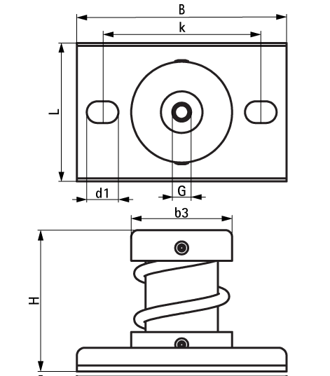2800301000 VibraTek® MS-1 Spring Mount high performance spring isolator for light equipment walraven  - Вид №1