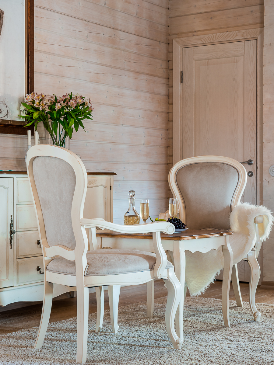 Приставной столик квадратный белый с коричневым топом 60 см Mobilier de Maison ДОМАШНЯЯ ОБСТАНОВКА MOBILIER DE MAISON 017203 Белый;коричневый Santreyd  - Вид №4