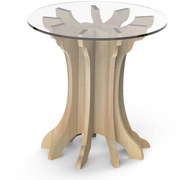 ALBEDO Круглый высокий журнальный столик из березы Tale sun-id-1504770 - Вид №2