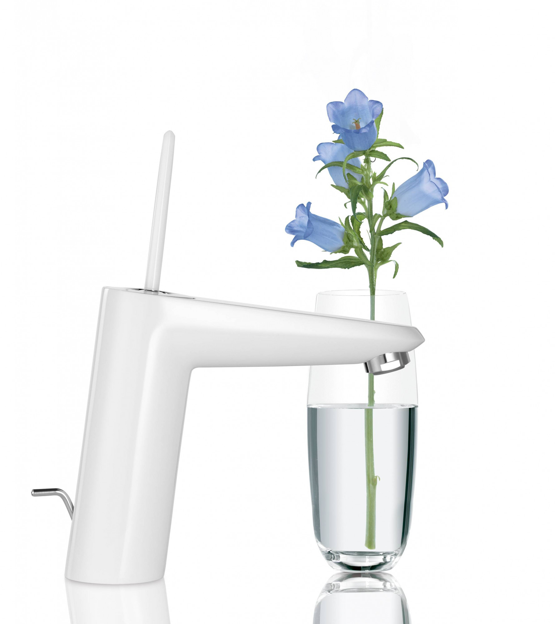 Смеситель для раковины GROHE Eurodisc Joy с донным клапаном, средний излив, белая луна (23427LS0)