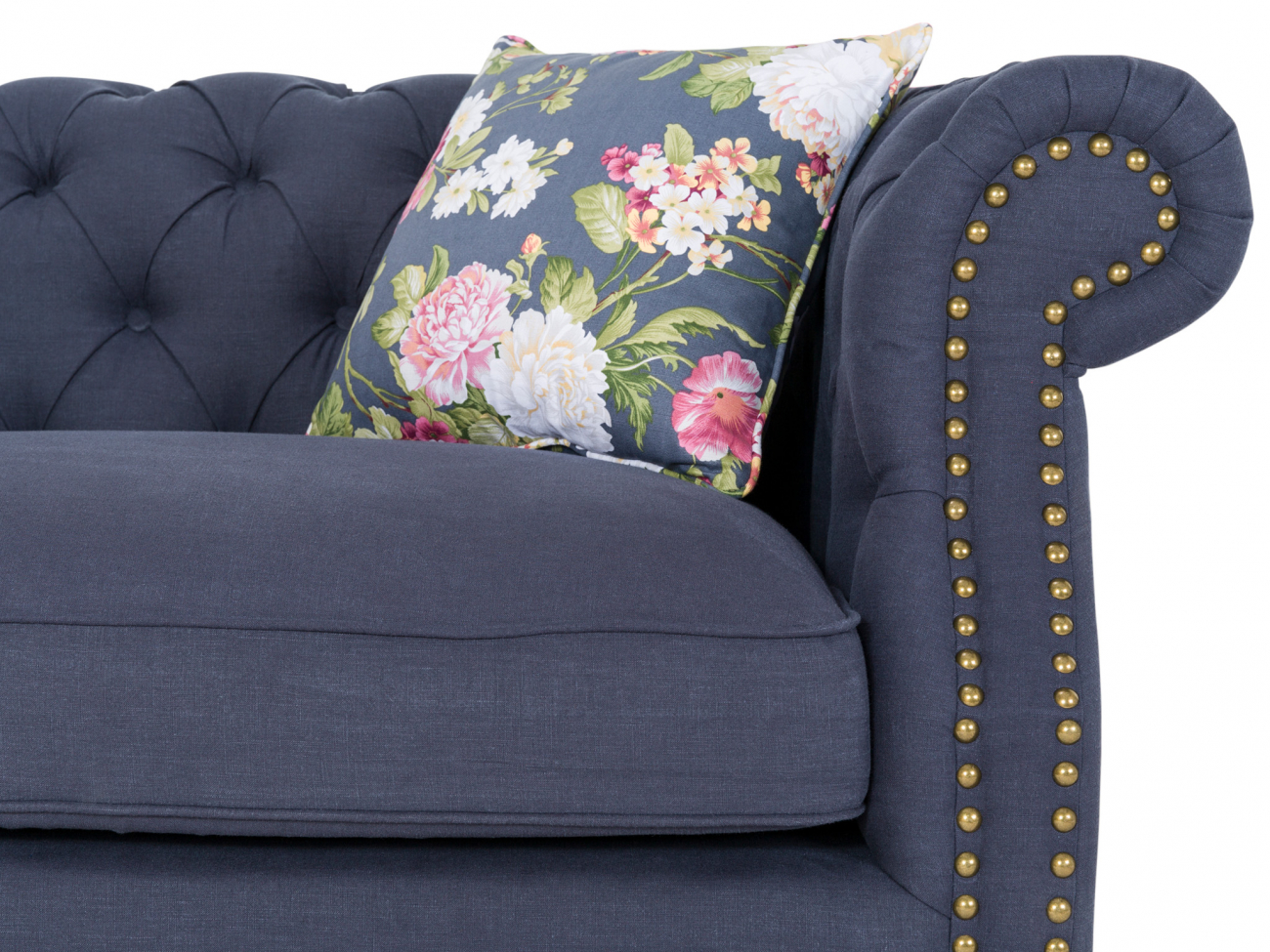 Диван прямой синий с капитоне Sanders KELLY LOUNGE ДИЗАЙНЕРСКИЕ 210977 Синий  - Вид №2