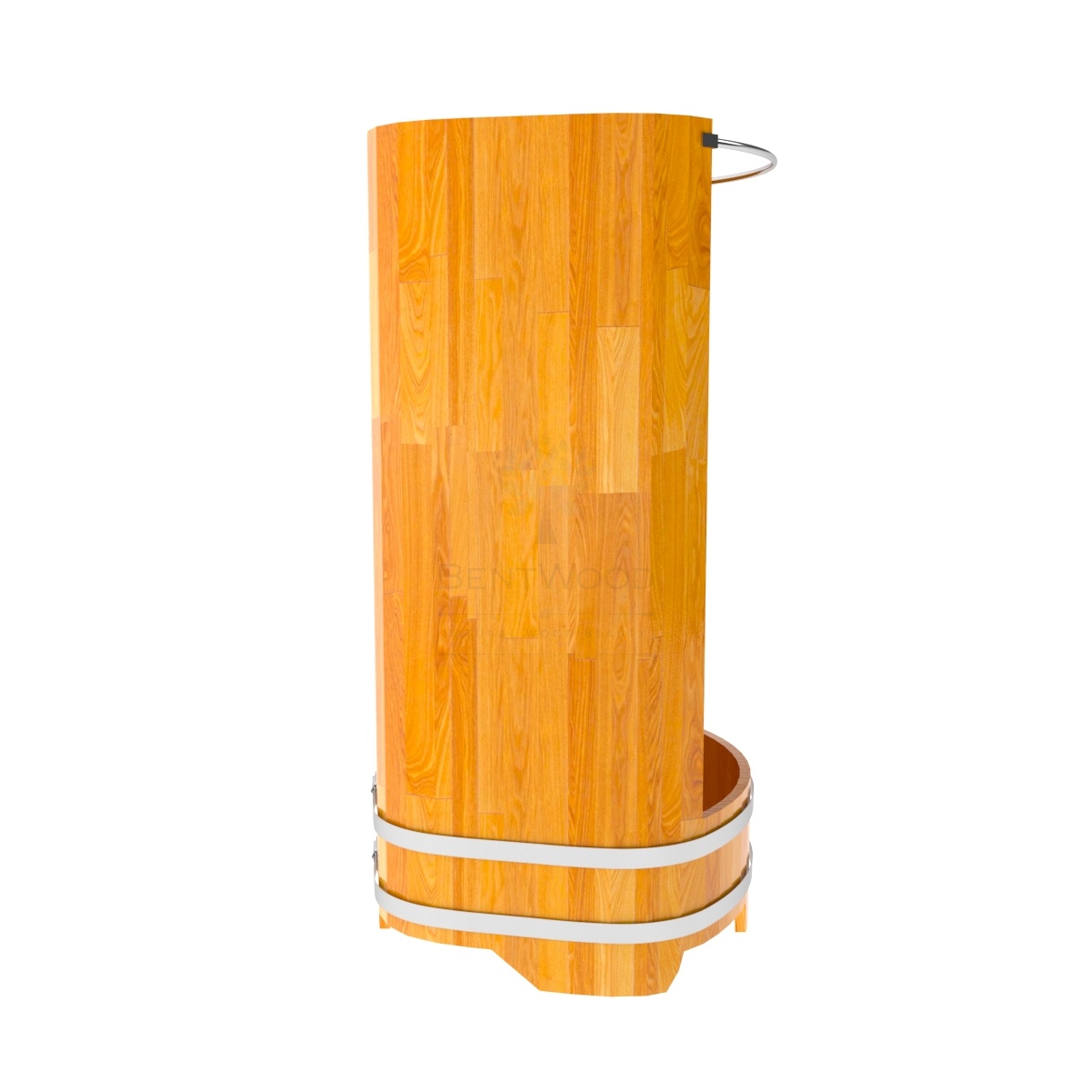 2125 Душевая кабина большая с держателем для шторки натуральная сращенная Alyarus  - Вид №1