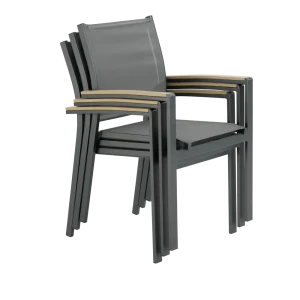Кресло садовое Naterial Clara 57x58x86 см алюминий цвет серый 86549080 STLM-2198968