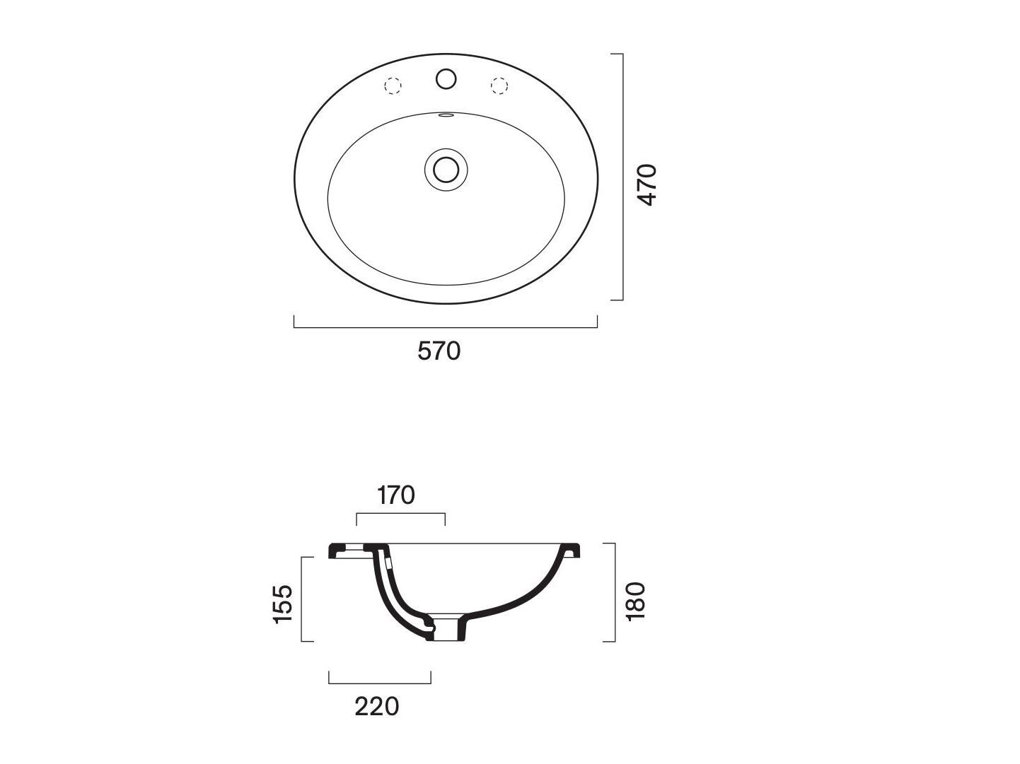 Овальная встраиваемая раковина с одной столешницей CERAMICA CATALANO Italy ARCH-00017146 - Вид №1