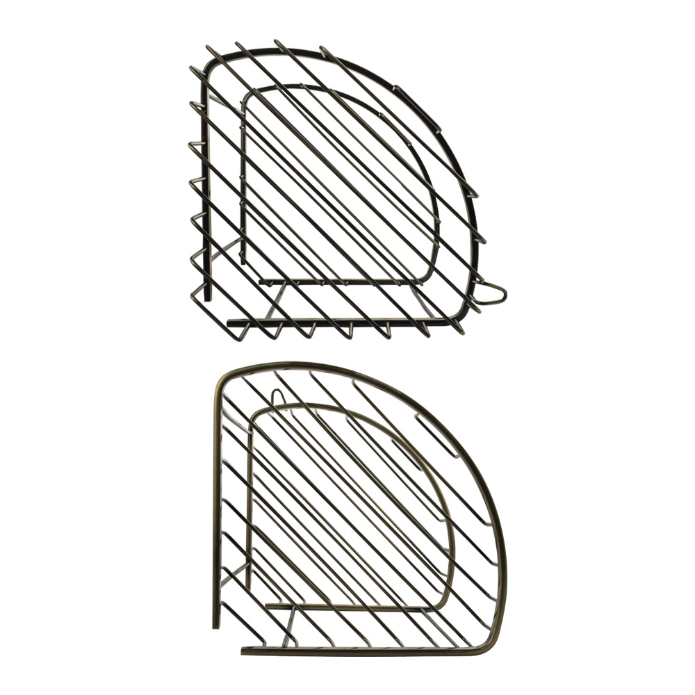 GFmark - Полочка угловая овальная тройная 22 см решетка - БРОНЗА, код: 77257  - Вид №6