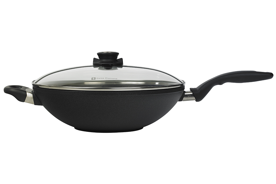 Сковорода-вок Swiss Diamond со стеклянной крышкой, две ручки, Ø32 см XD61132C - Вид №5