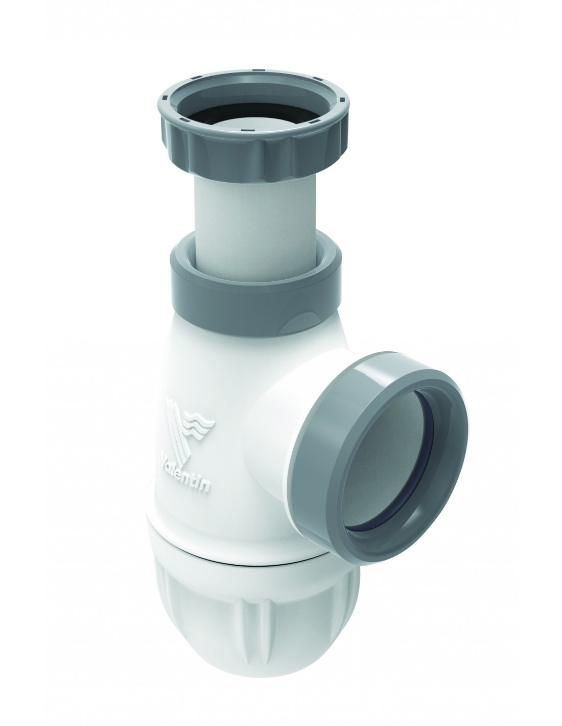 610800 001 00  Сифон Connectic NF для умывальника, регулируемый по высоте, Д. 40 мм, двухкомпонентный - встроенная прокладка Valentin Белый 