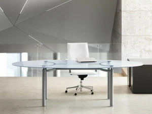 FANTONI Рабочий стол овальный стеклянный Mèta