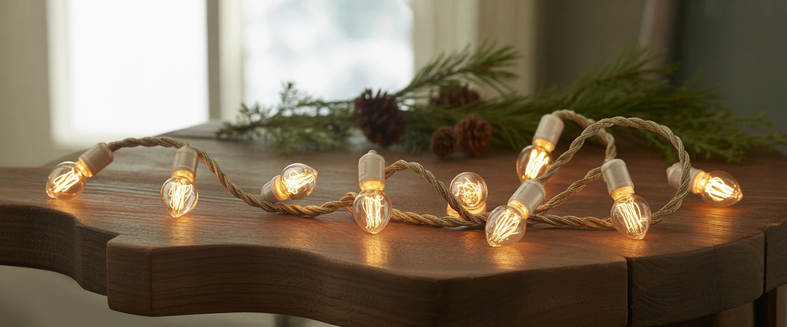 Гирлянды лампочки - Баннер категории