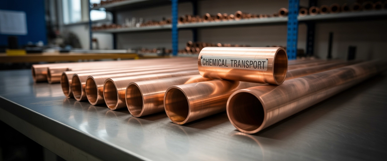 Медные трубы для транспортировки химических веществ - Баннер категории